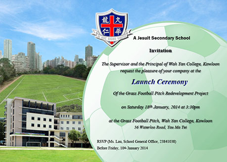Launch ceremony invitation card WYK football
